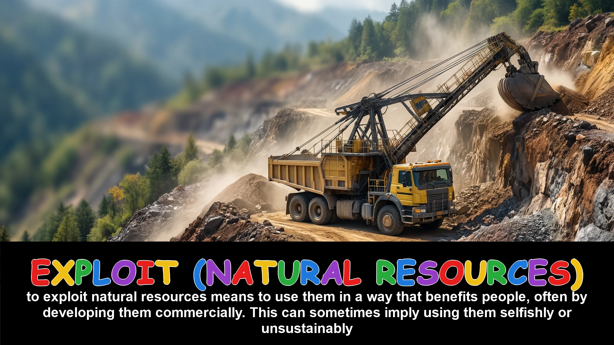 English Illustration for exploit (natural resources)